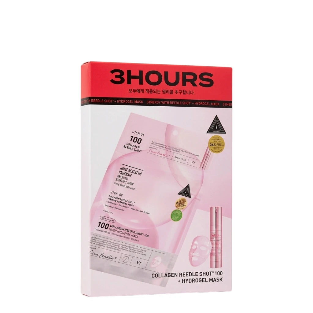 VT Cosmetics Collagen Reedle Shot 100 2Step Hydrogel Mask veido kaukė (4 vnt.)