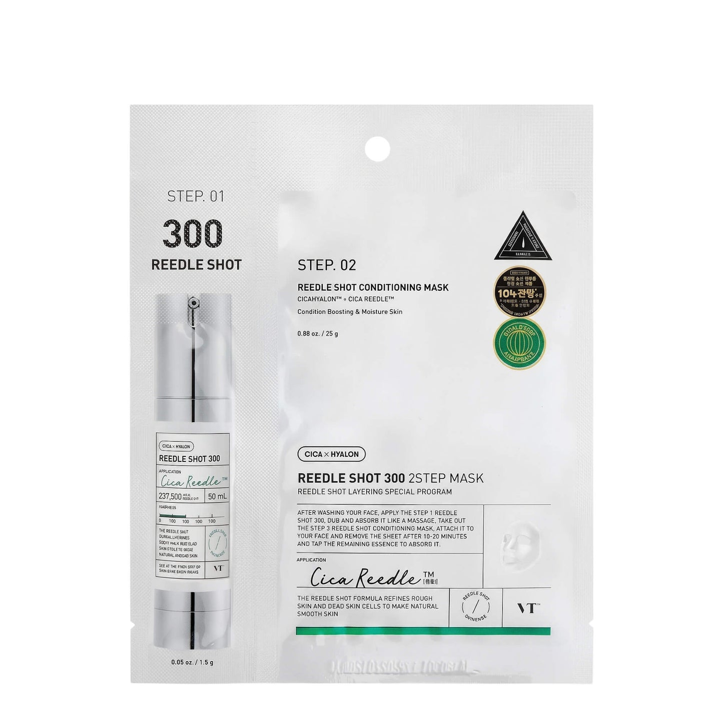 VT Cosmetics Reedle Shot 300 2-Step Mask veido kaukė su mikroadatėlėmis