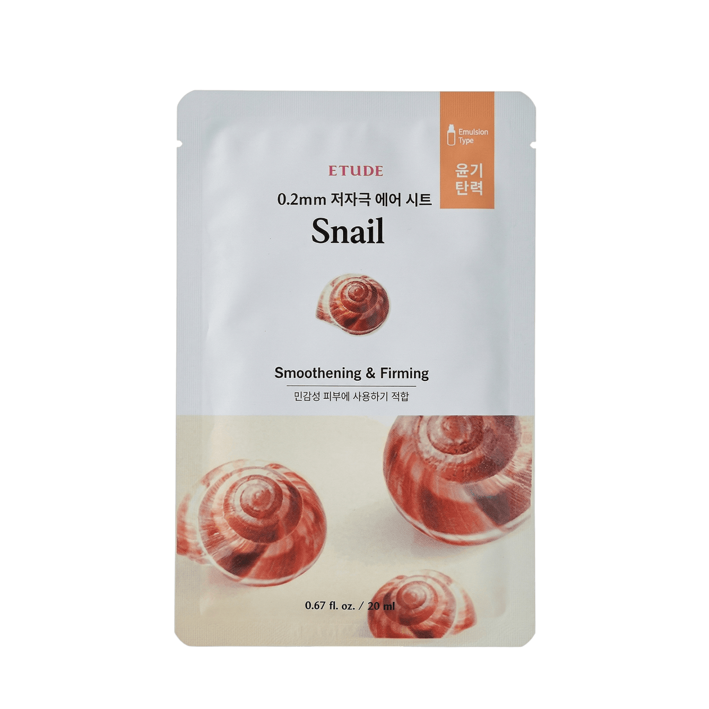 Etude 0.2 Therapy Air Mask Snail veido kaukė 20ml