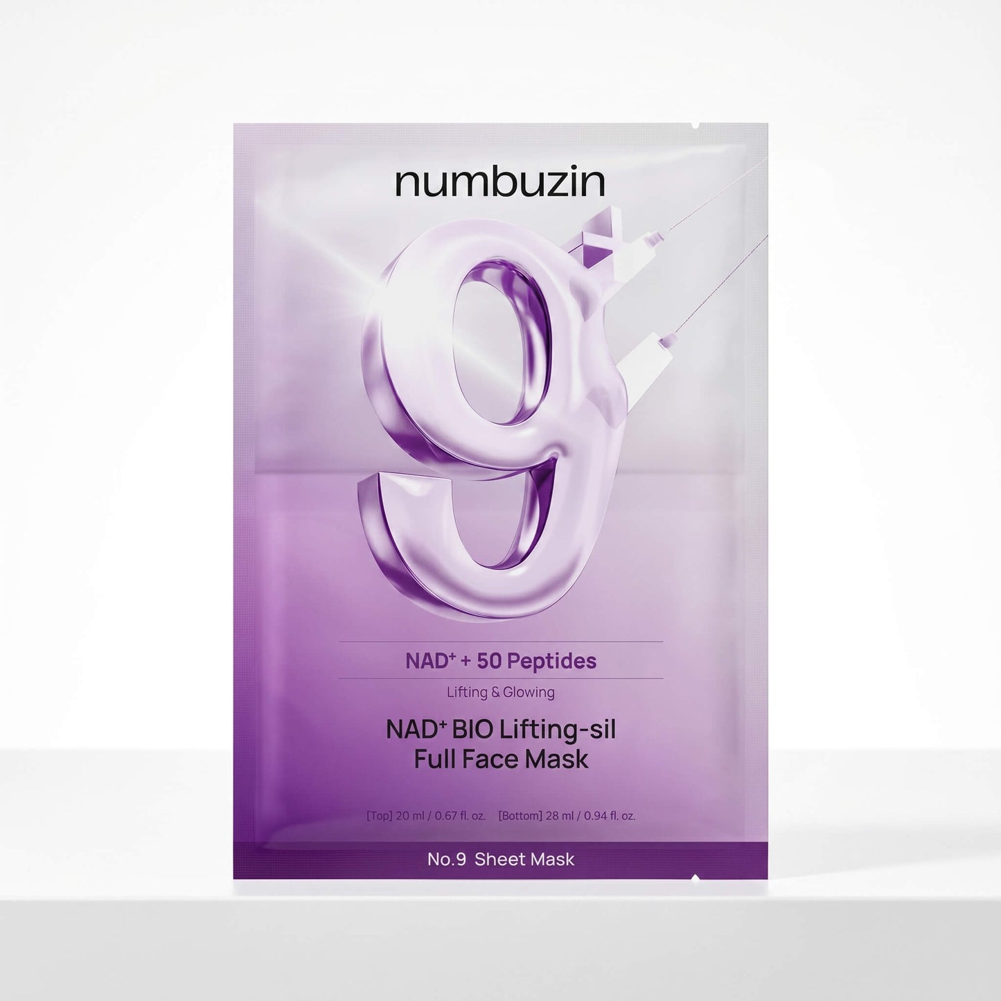 Numbuzin No.9 NAD+ Bio Lifting-sil Full Face Mask stangrinanti kaukė 28ml