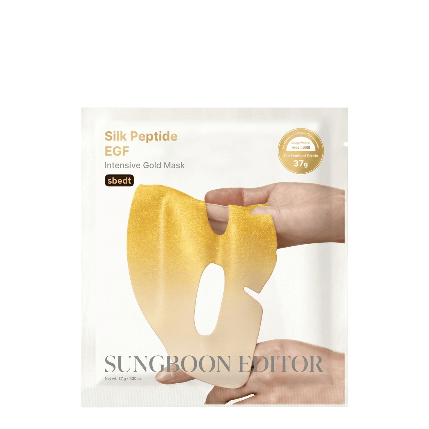 SUNGBOON EDITOR Silk Peptide EGF Intensive Gold Mask prabangi veido kaukė su auksu 37g