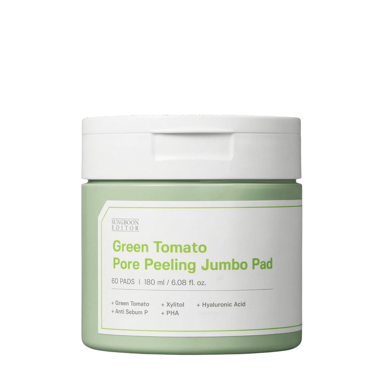SUNGBOON EDITOR Green Tomato Pore Peeling Jumbo Pad eksfolijuojantys diskeliai 60vnt.