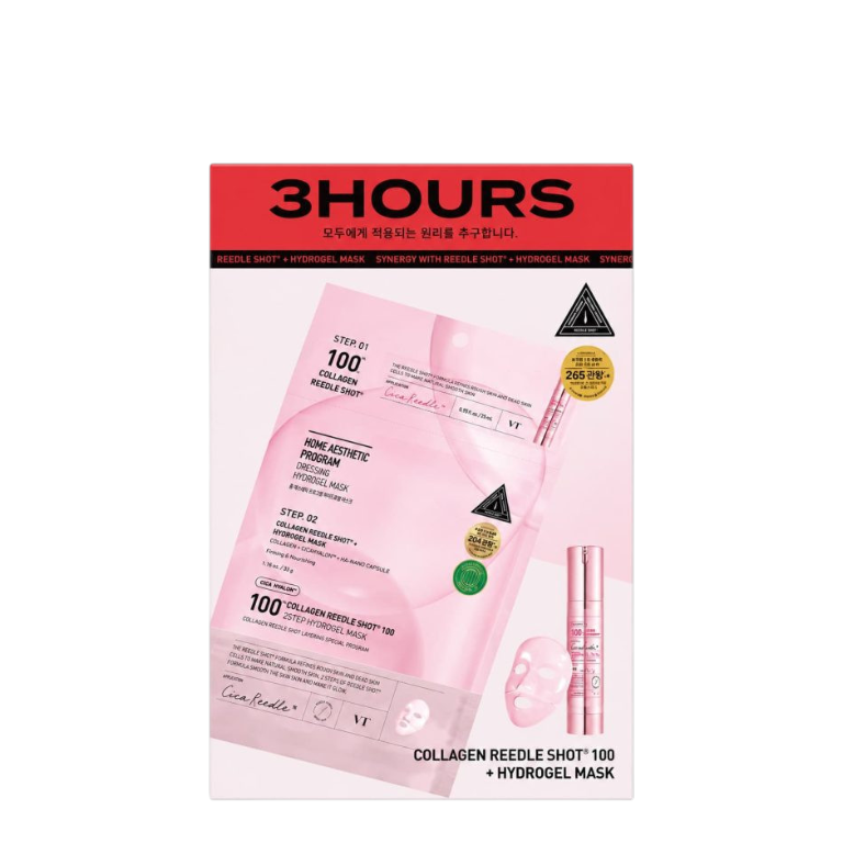 VT Cosmetics Collagen Reedle Shot 100 2Step Hydrogel Mask veido kaukė 4 vnt.