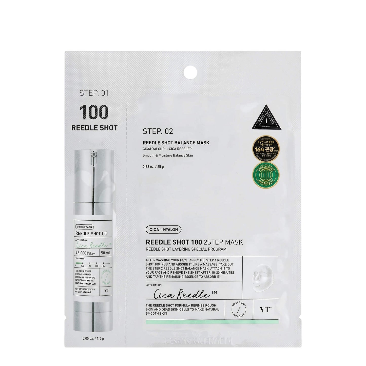 VT Cosmetics Reedle Shot 100 2-Step Mask veido kaukė su mikroadatėlėmis